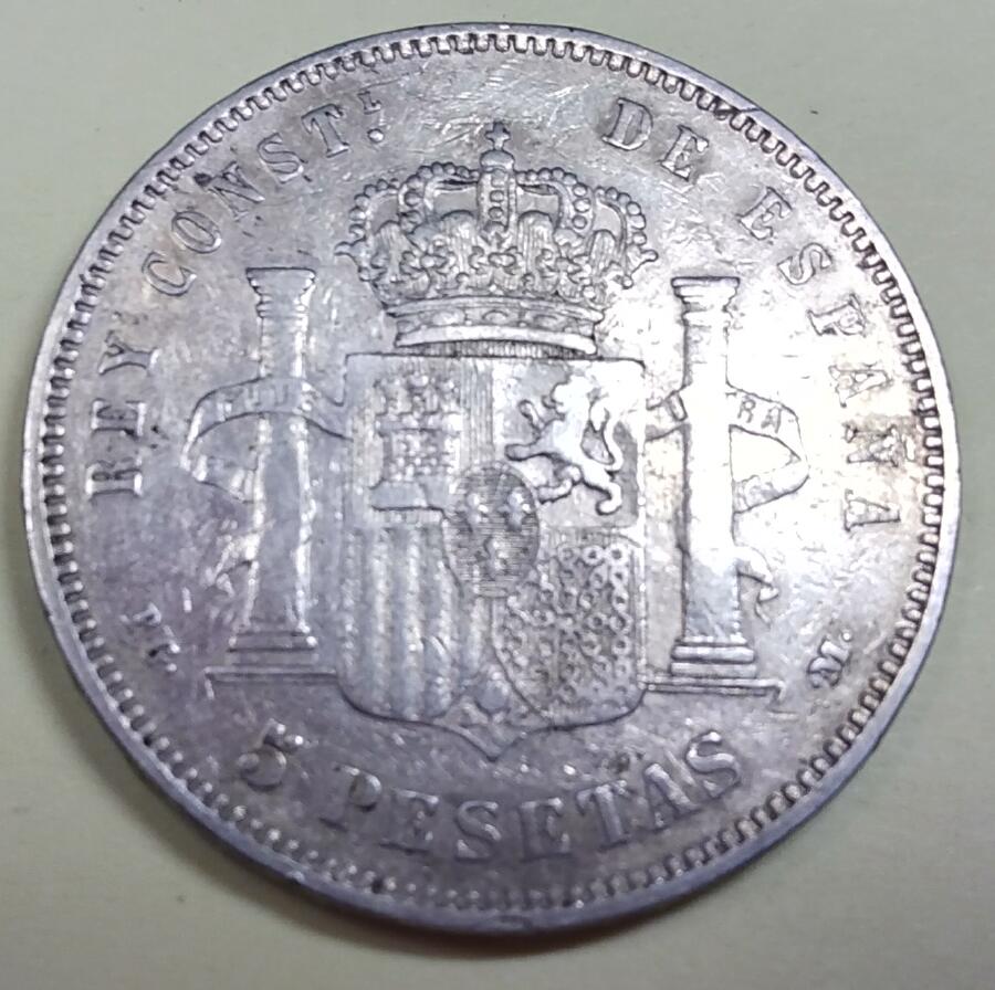Spain-1890-Pgm-5-Pesetas---Child-King-Alfonso-XII---Possible-Fake